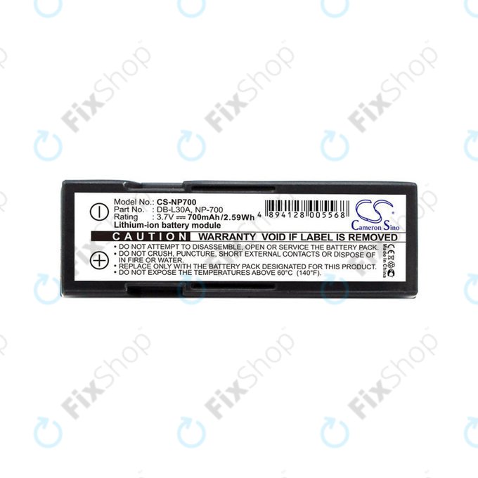 Baterie pro Minolta Dg-X50-K, Pentax Optio Z10, Samsung L77, Sanyo, 700mAh, Li-Ion, 3.7V, NP-700, HQ