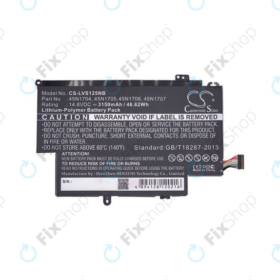 Baterie pro Lenovo ThinkPad Yoga 12, Yoga S1, 3150mAh, Li-Pol, 14.8V, 45N1704, HQ