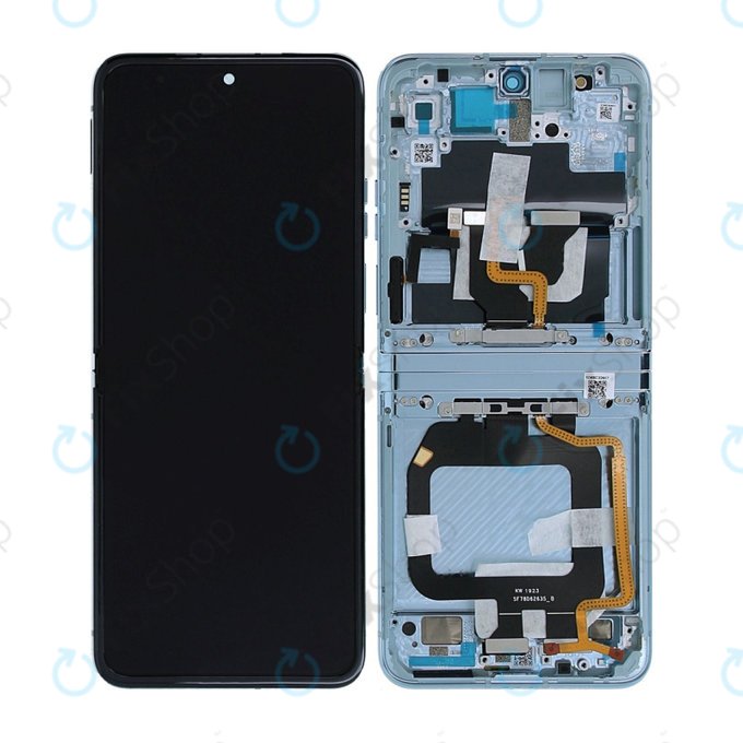 Motorola Razr 40 Ultra - LCD Displej + Dotykové Sklo + Rám (Glacier Blue) - 5D68C22597 Genuine Service Pack