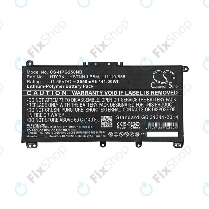 Baterie pro HP Pavilion 14, 15, 17, 3550mAh, Li-Pol, 11.55V, HT03XL, HQ