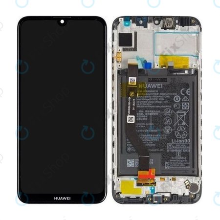 Huawei Y7 (2019), Y7 Prime (2019) - LCD Displej + Dotykové Sklo + Rám + Baterie (Midnight Black) - 02352KCV, 02352KDB, 02352KDA, 02352LHQ, 02352KCY Genuine Service Pack