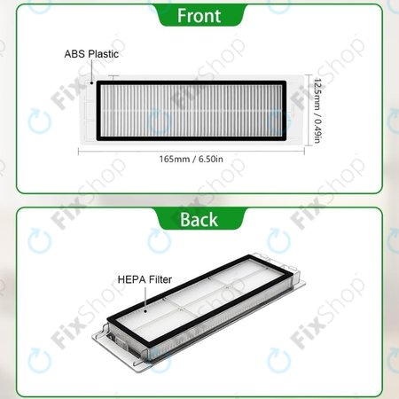 Xiaomi Roborock S5, S5 Max, S6, S6 MaxV, S6 Pure, E4, E5, Mijia 1S, Mi Robot Vacuum Mop 1S, Xiaowa E2, E3, Lite C10 - Prachový Filtr (2ks)