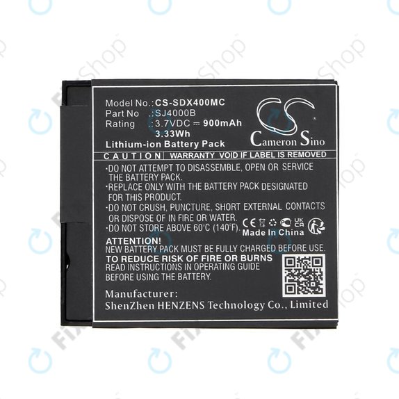 Baterie pro SJCAM SJ4000, SJ5000, 900mAh, Li-Ion, 3.7V, SJ4000B, HQ