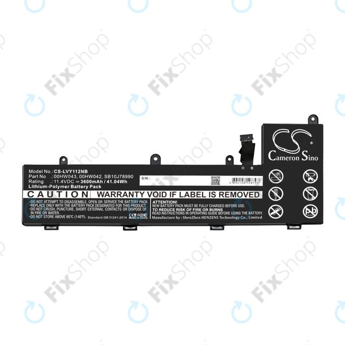 Baterie pro Lenovo Yoga 11e, ThinkPad Yoga 11e ChromeBook 20, 3600mAh, Li-Pol, 11.4V, 00HW043, HQ