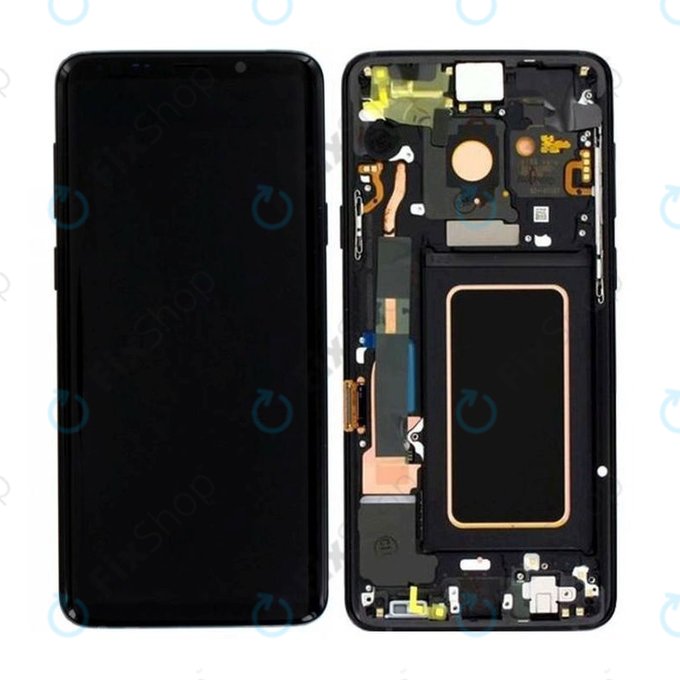 Samsung Galaxy S9 Plus G965F, G965FD - LCD Displej + Dotykové Sklo + Rám (Midnight Black) - GH97-21691A, GH97-21722A, GH97-21692A Genuine Service Pack