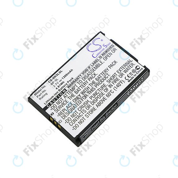 Baterie pro Nokia 7710, 9500, E61, E62, N92, N800, 1300mAh, Li-Ion, 3.7V, BP-5L, HQ