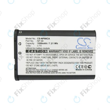 Baterie pro Casio Exilim EX-H10, EX-FH100, EX-H15, EX-Z2000, EX-H20G, 1950mAh, Li-Ion, 3.7V, NP-90, HQ