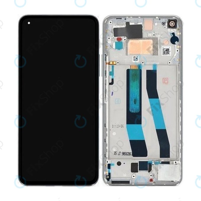 Xiaomi 11 Lite 5G NE 2109119DG 2107119DC - LCD Displej + Dotykové Sklo + Rám (Snowflake White) - 5600040K9D00 Genuine Service Pack