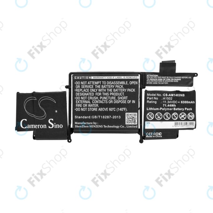 Apple MacBook Pro 13" A1502 (Late 2013 - Mid 2014) - Baterie A1493 6300mAh HQ