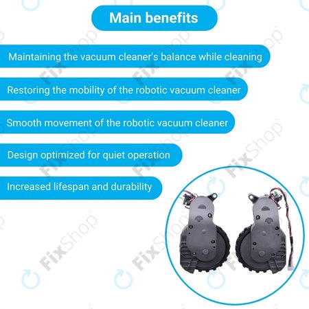 Xiaomi Roborock S5 Max, S6 Pure, S7 - Levé a Pravé Kolečko s Motorem (Šedé)