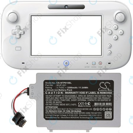 Baterie pro Nintendo Wii U GamePad, 3200mAh, Li-Ion, 3.7V, WUP-001, HQ