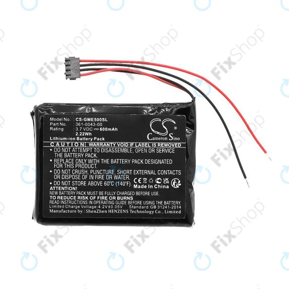 Baterie pro Garmin Edge 500, 600mAh, Li-Ion, 3.7V, 361-0043-00, HQ