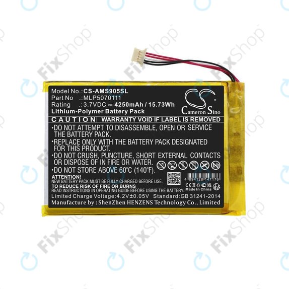 Baterie pro Autel MaxiSys Mini, MaxiIM IM508, MS905, 4250mAh, Li-Pol, 3.7V, MLP5070111, HQ