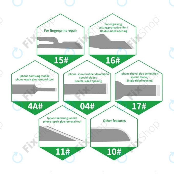 Relife RL-101B - Čepele s Rukojetí pro Odstranění Lepidla 8v1