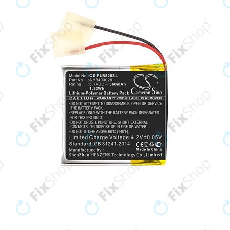 Baterie pro Plantronics Voyager Focus B825, 360mAh, Li-Pol, 3.7V, AHB403029, HQ