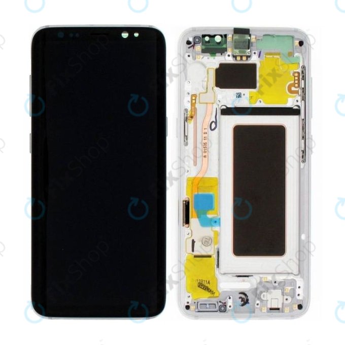 Samsung Galaxy S8 G950F - LCD Displej + Dotykové Sklo + Rám (Arctic Silver) - GH97-20457B, GH97-20473B, GH97-20458B, GH97-20629B Genuine Service Pack