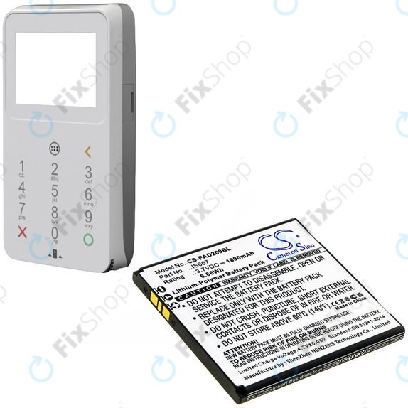 Baterie pro Pax myPOS D200, D200T, IS275, D200, 1800mAh, Li-Pol, 3.7V, IS057, HQ