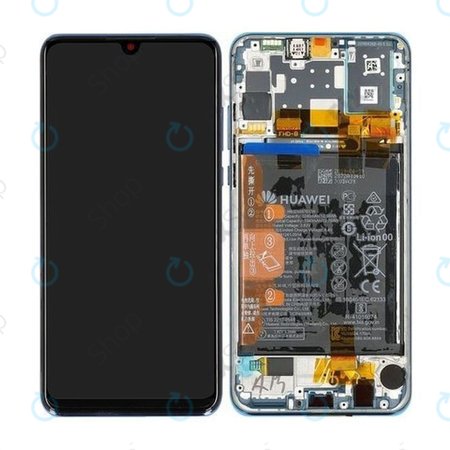Huawei P30 Lite 2020 - LCD Displej + Dotykové Sklo + Rám + Baterie (Peacock Blue) - 02353FQE, 02353DQS Genuine Service Pack