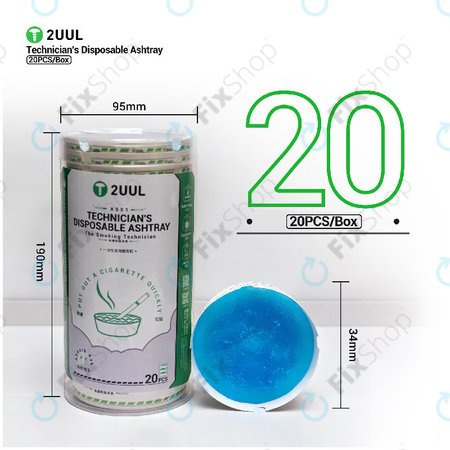 Jednorázový popelník pro techniky, 2UUL AS01, 20ks/box