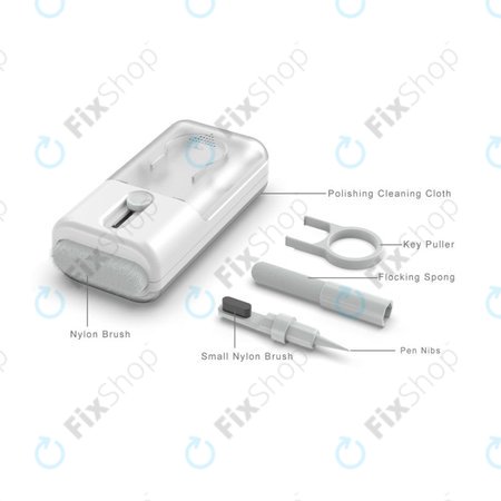 Multifunkční Čistící Nástroj s Vytahovačem Kláves a Hadříkem 6v1