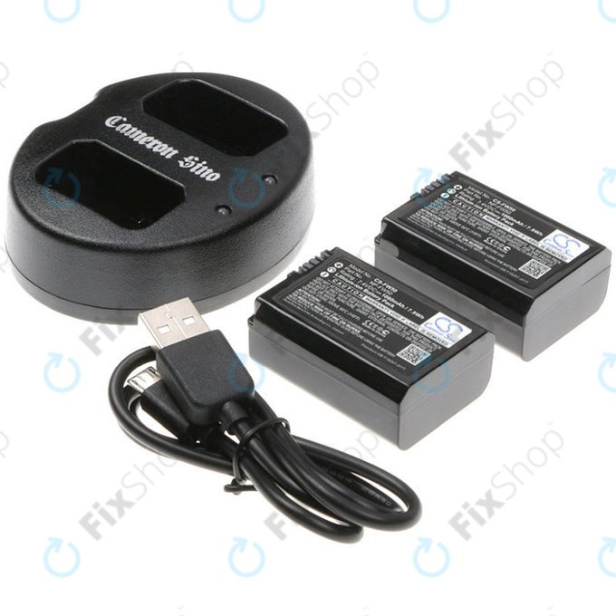 Baterie 2 ks s nabíječkou pro Sony NEX-5, Alpha 7, NEX-7, 1030mAh, Li-Ion, 7.4V, NP-FW50, HQ