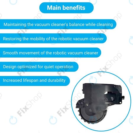 Xiaomi Dreame F9, Mi Robot Vacuum Mop (Mijia 1C), 2 Pro+ (Mijia 1T) - Kolo s Motorem (Levé) (Černé)