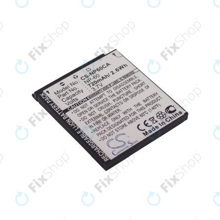 Baterie pro Casio Exilim Zoom EX-Z19, EX-Z85, EX-Z9, 720mAh, Li-Ion, 3.7V, NP-60, HQ