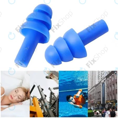 Měkké silikonové špunty do uší, modré, pár