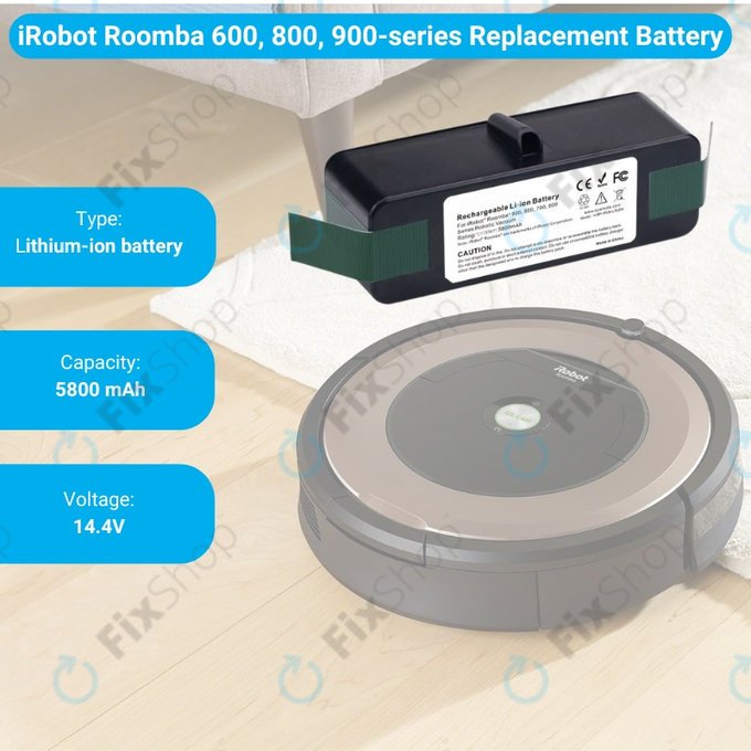 iRobot Roomba 600, 800, 900-series - Baterie 4502233, 4374392, 2130LI Li-Ion 14.8V 5800mAh