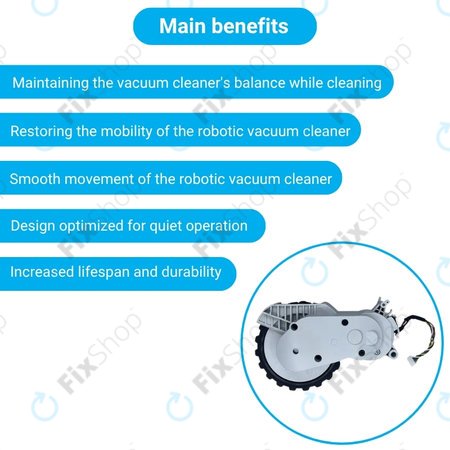 Xiaomi Mijia E10, E12, Mi Robot Vacuum Mop 2 Lite, 2 Pro - Kolo s Motorem (Pravé) (Bílé)