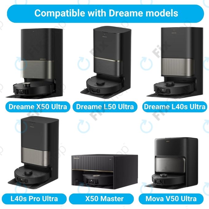 Sada náhradních dílů pro Dreame X50 Ultra, L50 Ultra, L40s Ultra, L40s Pro Ultra, X50 Master, Mova V50 (2 páry hlavních kartáčů, 4x Filtr, 4x Boční kartáč)
