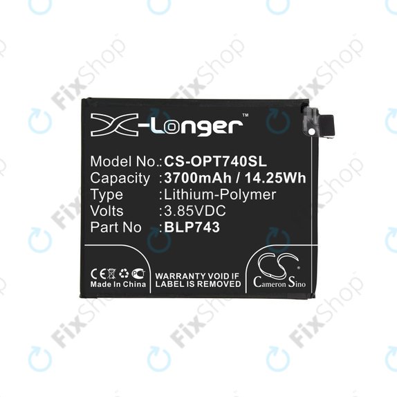 Baterie pro OnePlus 7T, 3700mAh, Li-Pol, 3.85 V, BLP743, HQ