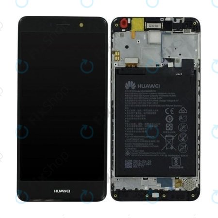 Huawei Y7 Dual - LCD Displej + Dotykové Sklo + Rám + Baterie 4000mAh (Grey) - 02351HSB