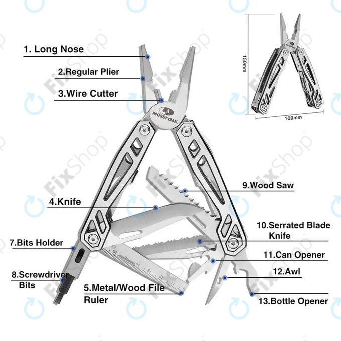 Mossy Oak - Multifunkční Kleště z Nerez Oceli 21in1