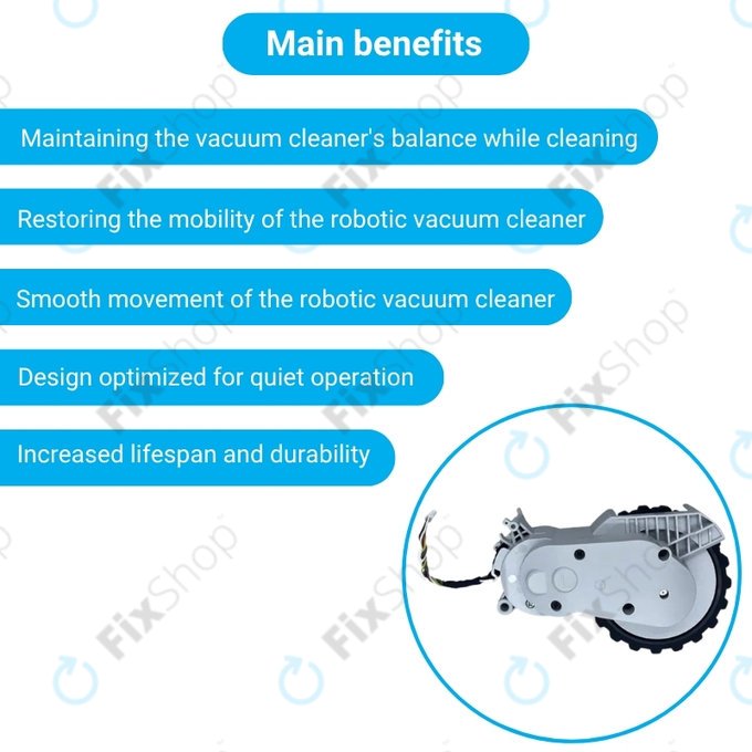 Xiaomi Mijia E10, E12, Mi Robot Vacuum Mop 2 Lite, 2 Pro - Kolo s Motorem (Levé) (Bílé)