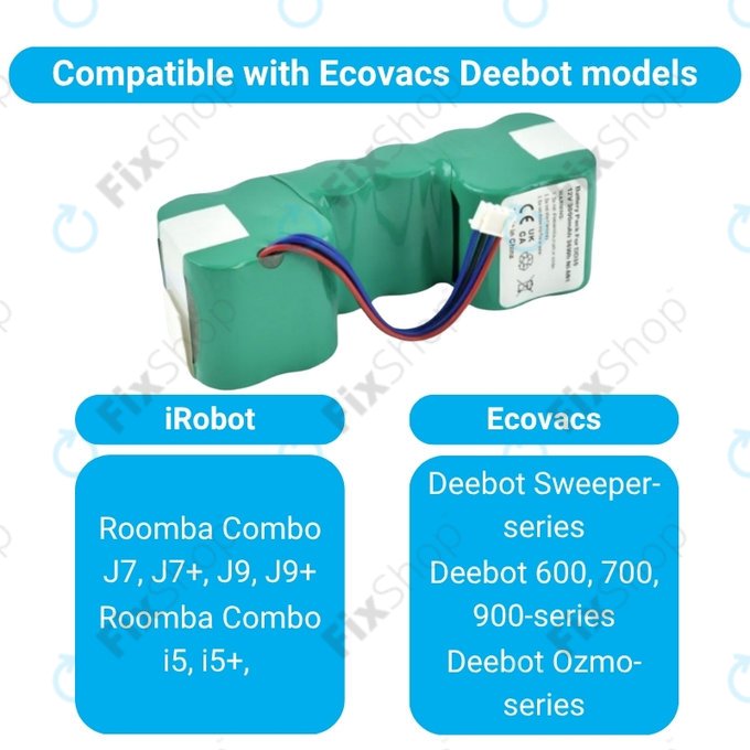 Ecovacs Sweeper-series, Deebot Ozmo-series - Baterie DM88 Ni-MH 12.0V 3000mAh