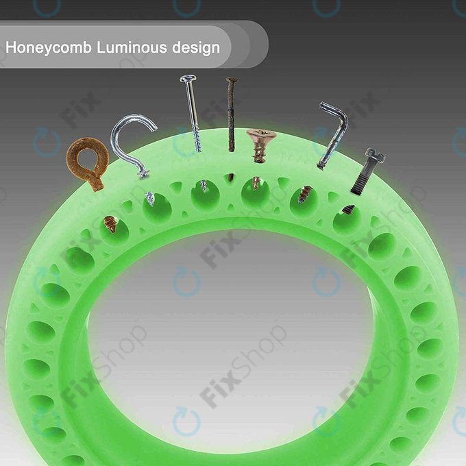 Xiaomi Mi Electric Scooter 1S, 2 M365, Essential, Pro, Pro 2 - Odolná Plná Bezdušová Pneumatika (Green Fluorescent)