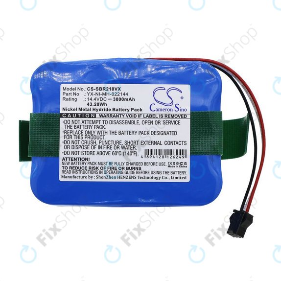 Baterie pro Sencor SVC9031BK, Bobsweep, Carneo, Samba, Vileda, Wisdom, 3000mAh, Ni-MH, 14.4V, YX-NI-022144-COR, HQ