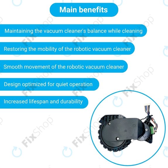 Xiaomi Robot Vacuum X20, S10, Dreame X30, X20, X10 Pro - Kolo s Motorem (Pravé) (Černé)