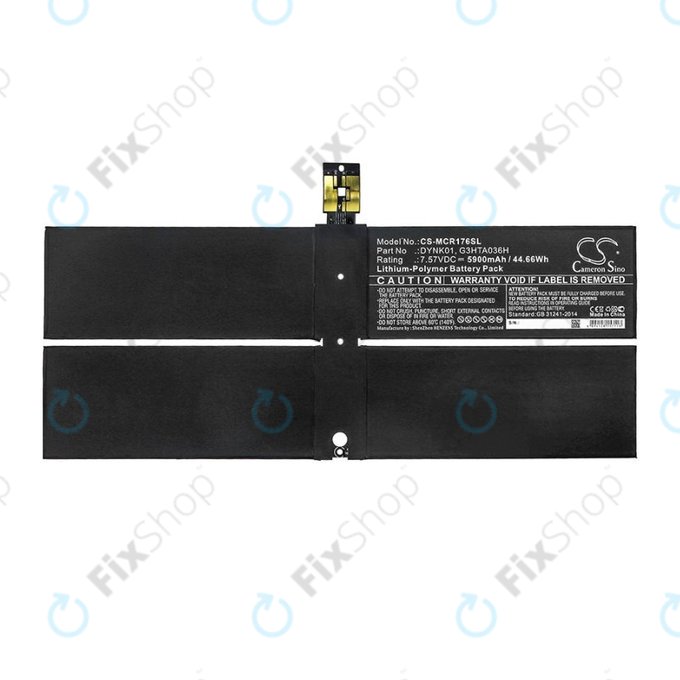 Baterie pro Microsoft Surface 1769, Microsoft Surface 1782, 5900mAh, Li-Pol, 7.57V, DYNK01, HQ