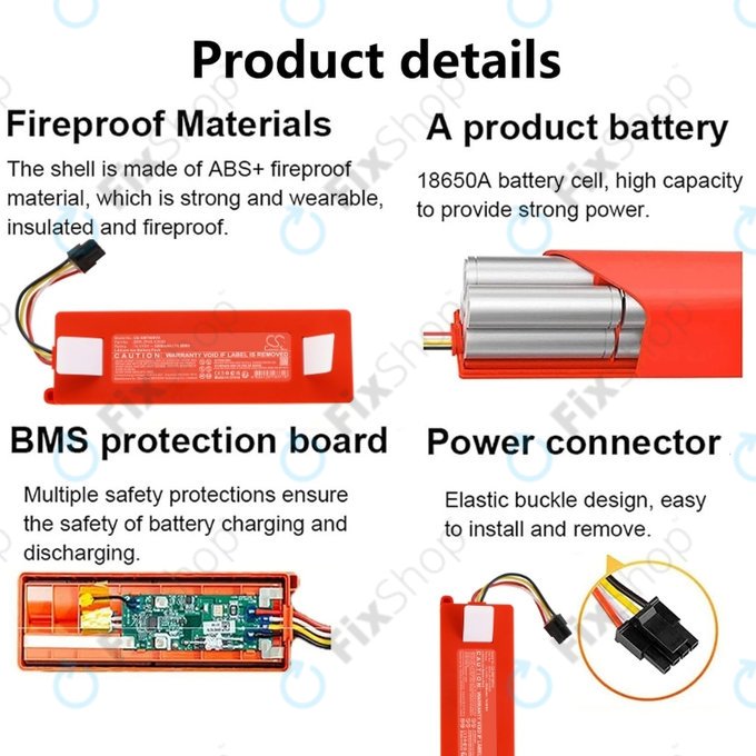 Xiaomi Roborock E-series, Q-series, S-series - Baterie BRR-2P4S-5200 Li-Ion 14.4V 5200mAh HQ