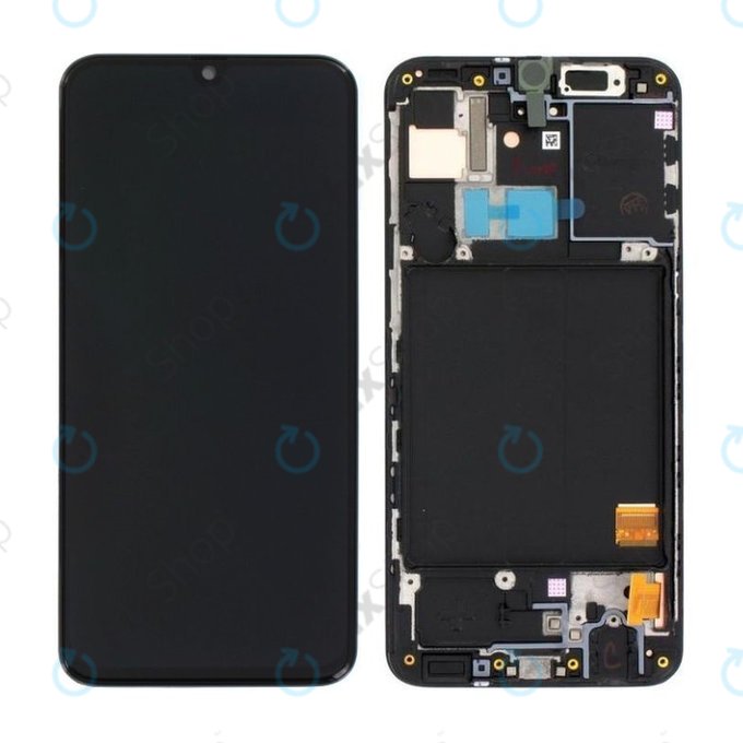 Samsung Galaxy A40 A405F - LCD Displej + Dotykové Sklo + Rám (Black) - GH82-19672A, GH82-19674A Genuine Service Pack