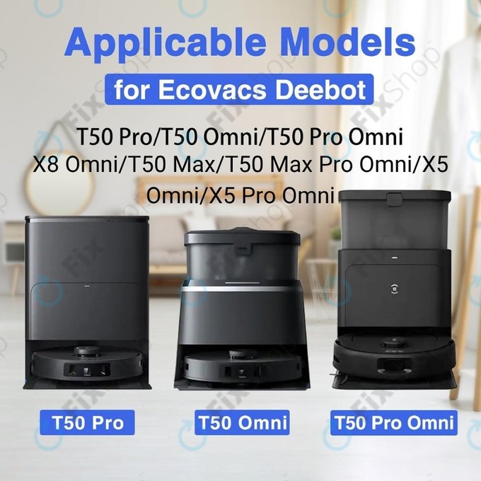 Boční kartáč, 2 ks pro Ecovacs Deebot T50 Omni, T50 Pro Omni, X8 Omni, T50 Max, T50 Max Pro Omni, X5 Omni, X5 Pro Omni