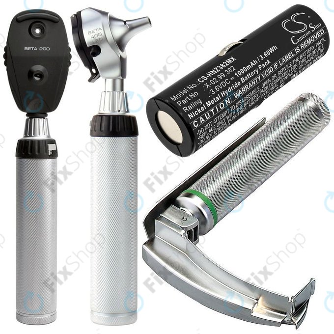 Baterie pro Heine Ophthalmoscope Beta 200, 1000mAh, Ni-MH, 3.6V, X-02.99.382, HQ