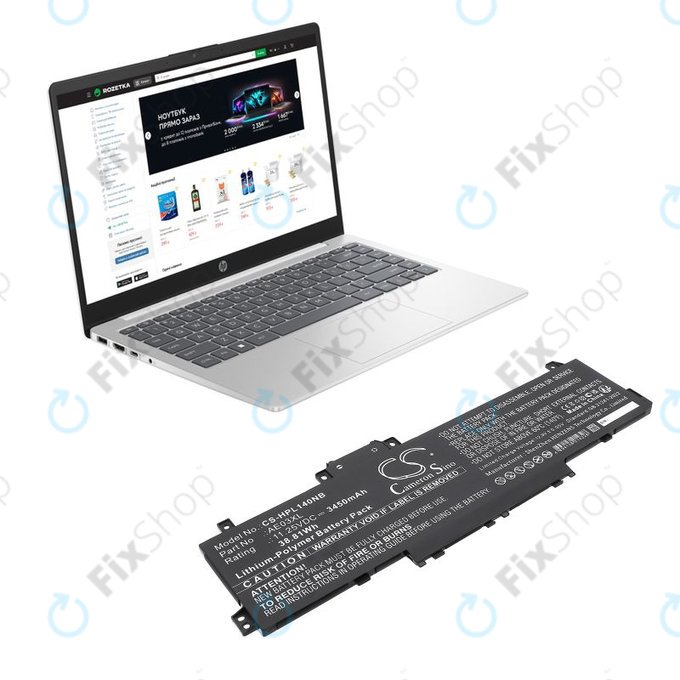 Baterie pro HP 14, 15, 3450mAh, Li-Pol, 11.25V, AE03XL, HQ