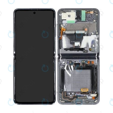 Samsung Galaxy Z Flip 5G F707B - LCD Displej + Dotykové Sklo + Rám (Mystic Gray) - GH82-23351A Genuine Service Pack