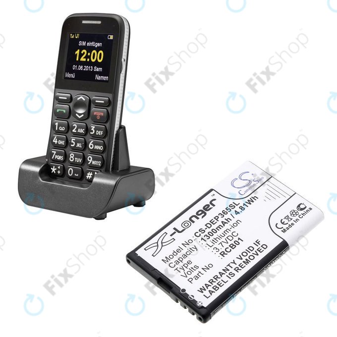 Baterie pro Doro Primo 365, 1300mAh, Li-Ion, 3.7V, RCB01, HQ