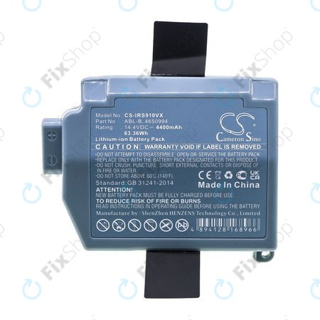 Baterie pro iRobot Roomba S9, S9+, 4400mAh, Li-Ion, 14.4V, ABL-B, HQ