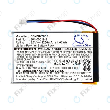 Baterie pro Garmin Nüvi 700, 710, 760, 765, Nuvi 3590, 1250mAh, Li-Pol, 3.7V, 361-00019-11, HQ