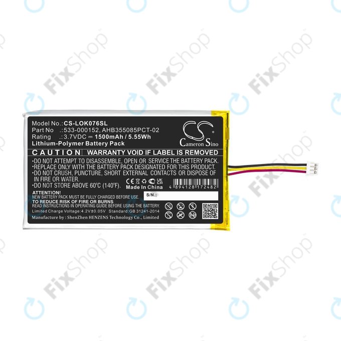 Baterie pro Logitech G913, G913 TKL, G915, G915TKL, 1500mAh, Li-Pol, 3.7V, 533-000152, HQ